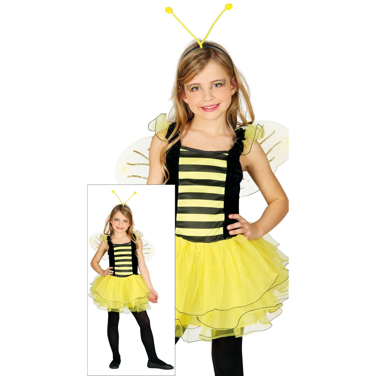 Op deze afbeelding zie je een Kostuums, van het merk Guirca. Bee Happy Bijtje Meisje Kostuum