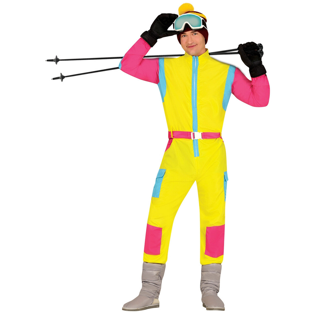 Op deze afbeelding zie je een Kostuums, van het merk Guirca. Skipak Sunny Winter 80s Man Kostuum