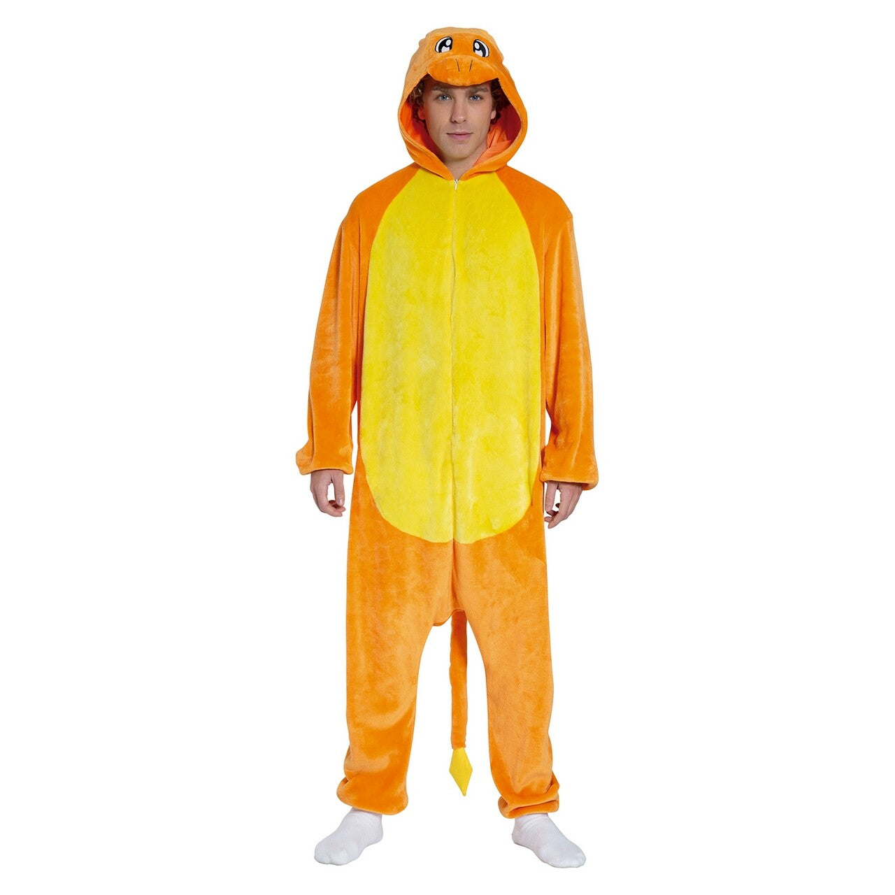 Op deze afbeelding zie je een Kostuums, van het merk Guirca. Charlie De Oranje Vuur Draak Kostuum