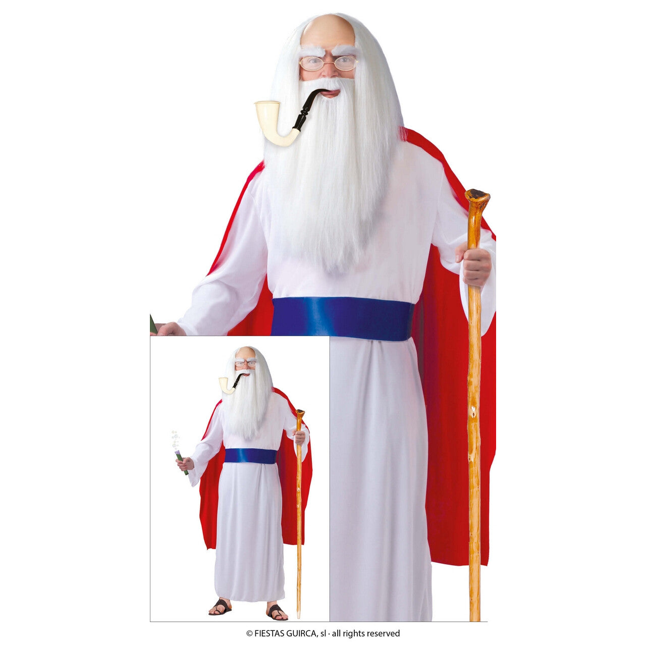 Op deze afbeelding zie je een Kostuums, van het merk Guirca. Oude En Wijze Druide Man Kostuum