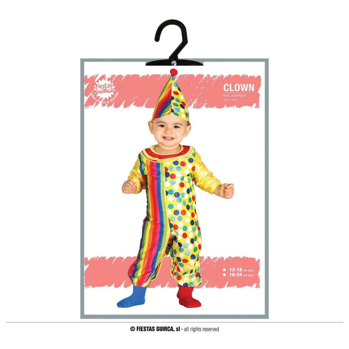 Op deze afbeelding zie je een Kostuums, van het merk Guirca. Ballorige Baby Clown Balloe Kind Kostuum