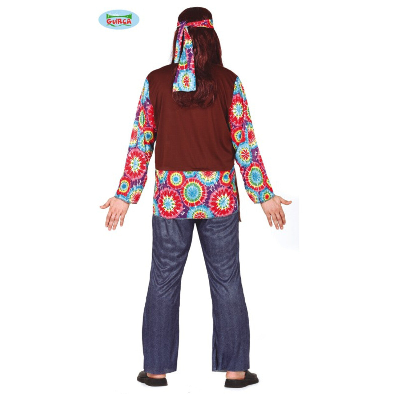 Op deze afbeelding zie je een Kostuums, van het merk Guirca. Hippie 70s Johnnie Flower Man Kostuum