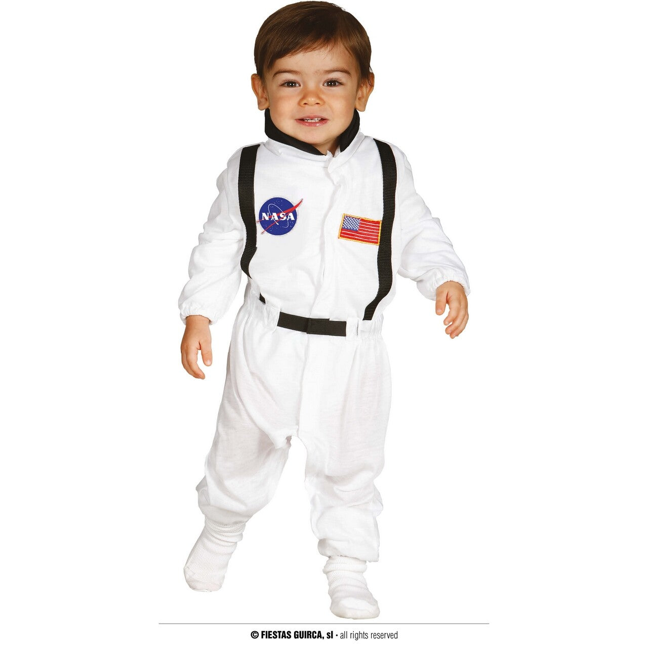 Op deze afbeelding zie je een Kostuums, van het merk Guirca. Mini Planeten Verkenner Andre Kind Kostuum