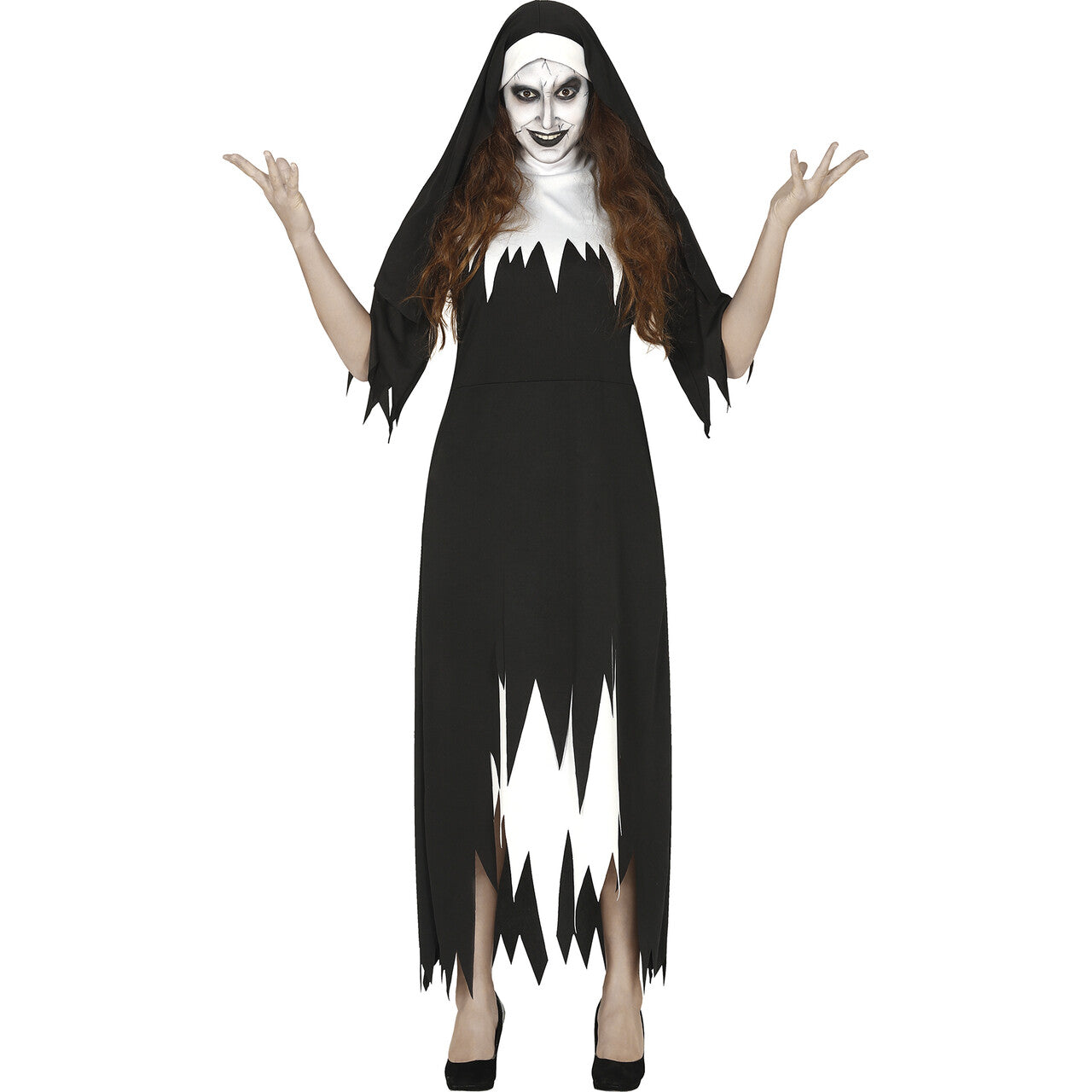 Op deze afbeelding zie je een Kostuums, van het merk Guirca. Griezelige Spook Non Vrouw Kostuum