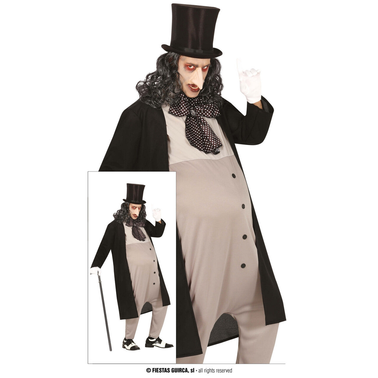Op deze afbeelding zie je een Kostuums, van het merk Guirca. Superschurk Gemene Pinguin Man Kostuum