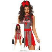 Op deze afbeelding zie je een Kostuums, van het merk Guirca. Populaire I Love Brains Cheerleader Zombie Ball Team Vrouw Kostuum