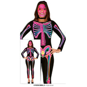 Op deze afbeelding zie je een Kostuums, van het merk Guirca. Neon Multicolor Skelet Stefanie Vrouw Kostuum