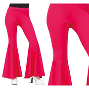 Op deze afbeelding zie je een Kostuums, van het merk Guirca. Roze Wijde Pijpen Disco Broek 70s Vrouw