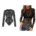 Skull Shadow Lace Bodysuit Vrouw