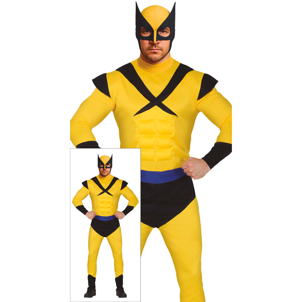 Op deze afbeelding zie je een Kostuums, van het merk Guirca. Wolverine Logan Marvel Superheld Man Kostuum