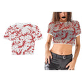 Sexy 80S Netshirt Vol Bloed Vrouw