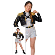 Op deze afbeelding zie je een Kostuums, van het merk Guirca. K-Pop Star Silver Leader Meisje Kostuum