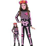 Op deze afbeelding zie je een Kostuums, van het merk Guirca. Pink Skeleton Meisje Kostuum