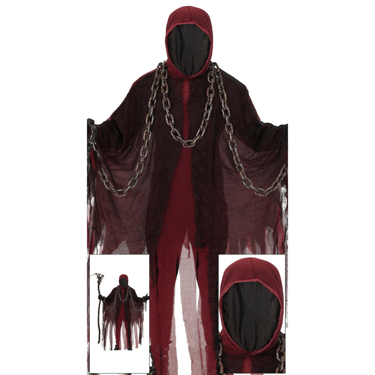 Op deze afbeelding zie je een Kostuums, van het merk Guirca. Red Mystic Reaper Unisex Kostuum