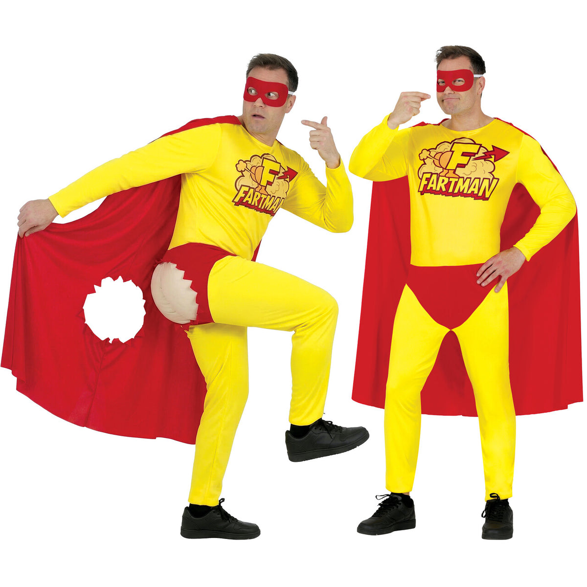 Op deze afbeelding zie je een Kostuums, van het merk Guirca. Pfff Fartman Kostuum