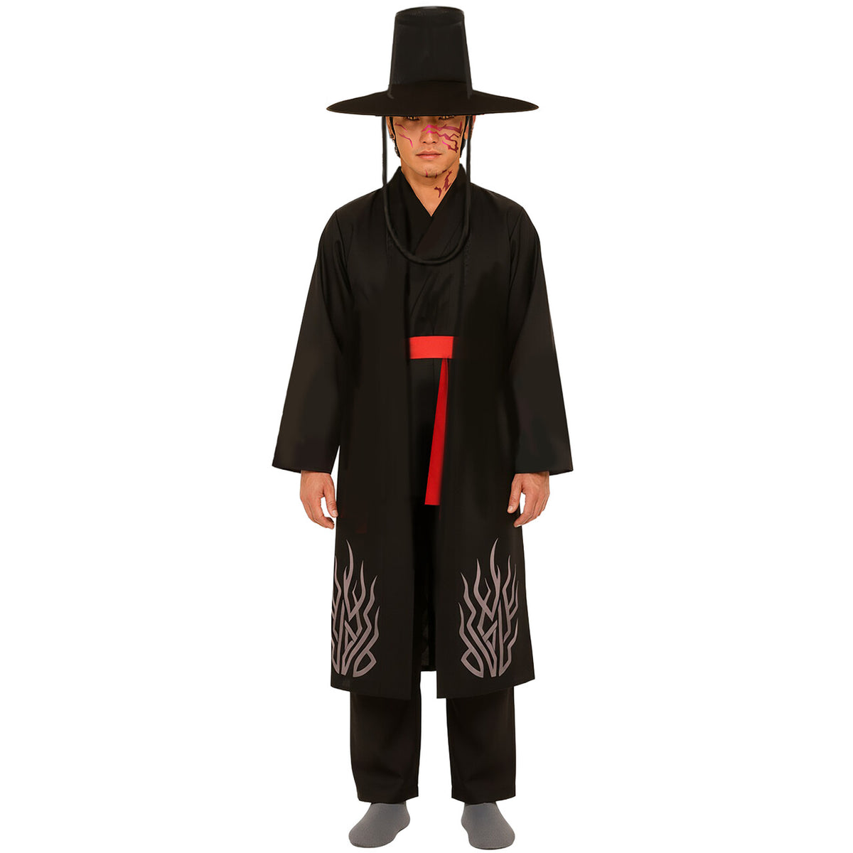 Op deze afbeelding zie je een Kostuums, van het merk Guirca. Scary Black Demon Man Kostuum