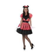 Op deze afbeelding zie je een Kostuums, van het merk Karnival Costumes. Swingende Rock And Roll Muis Minnie Vrouw Kostuum