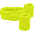 Workout No Pain No Gains Zweetbandjes Set Neon Geel