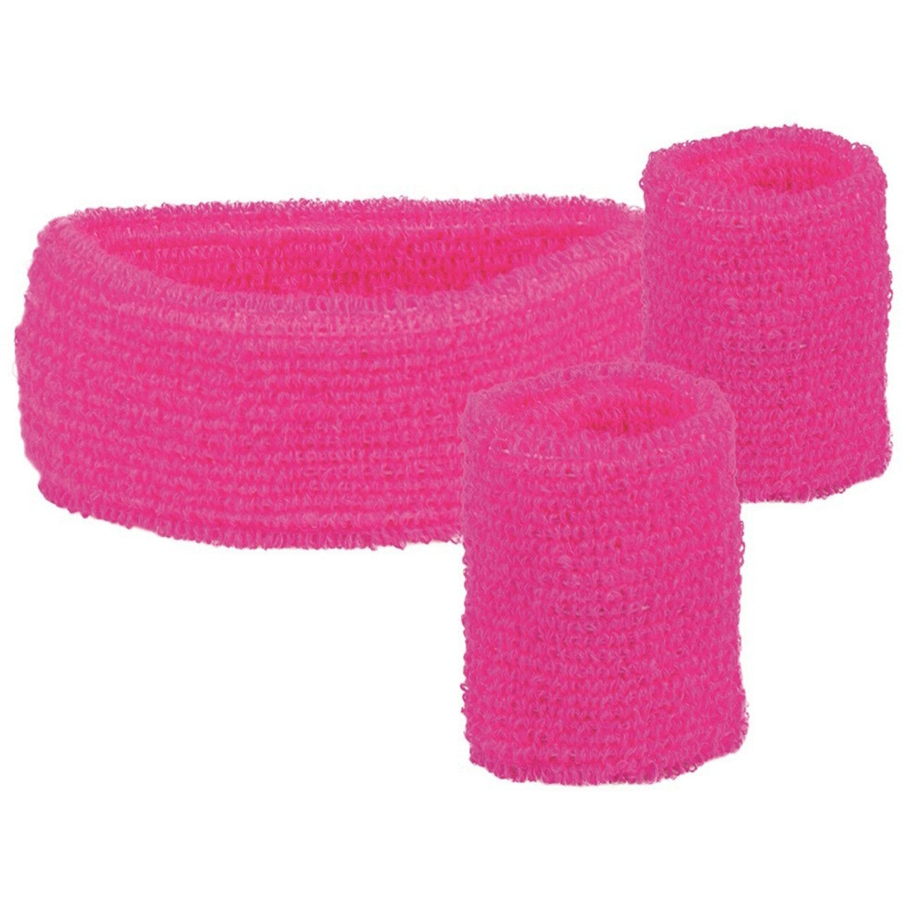 Op deze afbeelding zie je een Accessoires, van het merk Chiamax. Workout No Pain No Gains Zweetbandjes Set Neon Roze