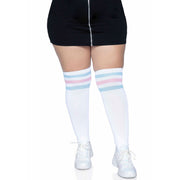 Op deze afbeelding zie je een Accessoires, van het merk Leg Avenue. Sokken Sport En Spel Blauw Roze Plus Size