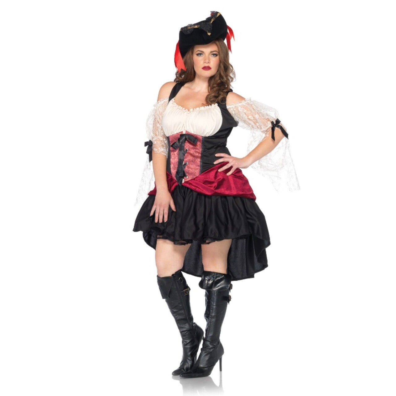 Op deze afbeelding zie je een Kostuums, van het merk Leg Avenue. Sexy Luxe Piratenjurk (Plus Size) Vrouw