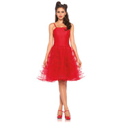 Op deze afbeelding zie je een Kostuums, van het merk Leg Avenue. 50s Rockabilly Jurk Met Tule Tutu Rood Vrouw