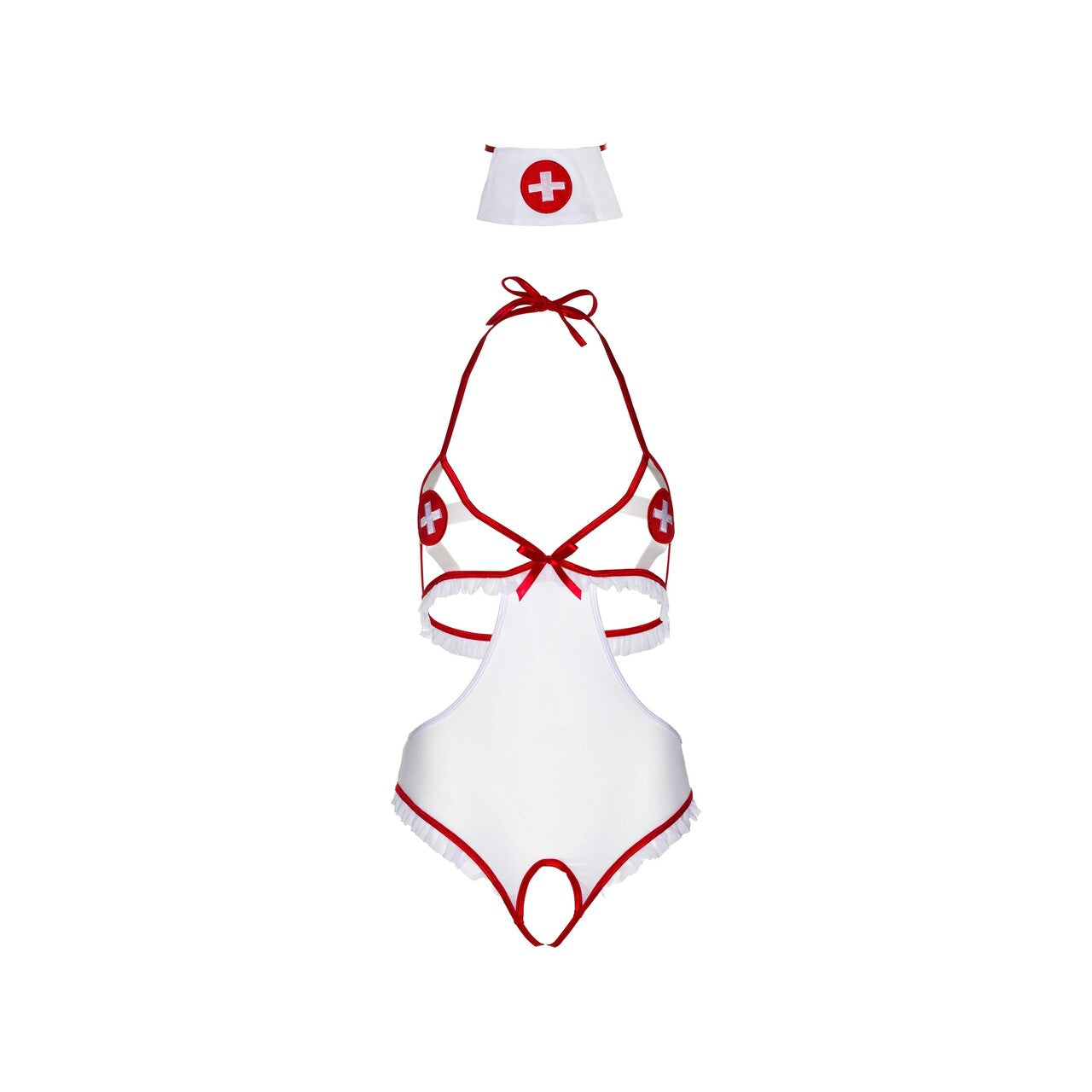 Op deze afbeelding zie je een Kostuums, van het merk Leg Avenue. Roleplay Naughty Nurse Teddy Vrouw Kostuum