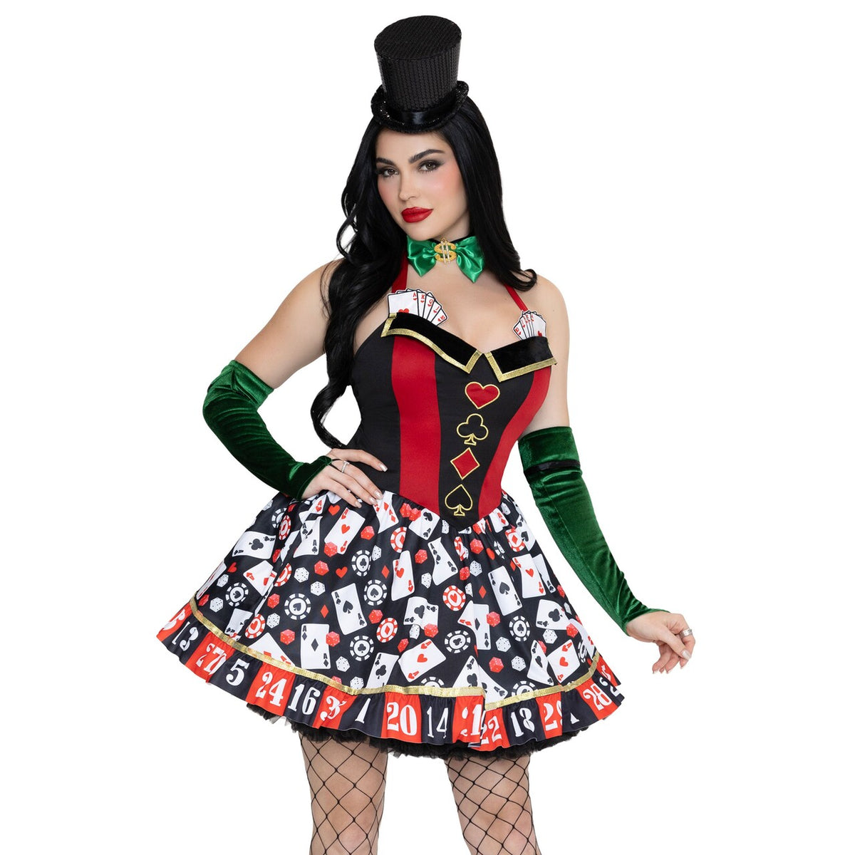 Op deze afbeelding zie je een Kostuums, van het merk Leg Avenue. Lady Luck Dress Vrouw