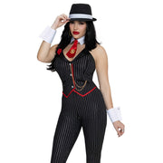 Op deze afbeelding zie je een Kostuums, van het merk Leg Avenue. Lady Mobster Catsuit Vrouw Kostuum