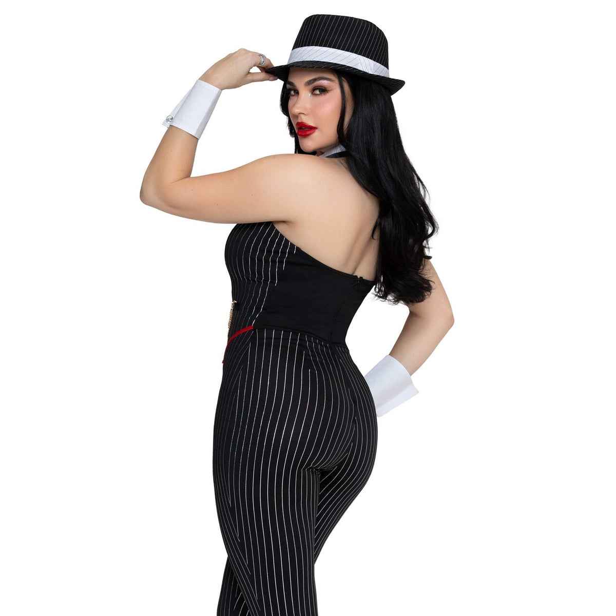 Op deze afbeelding zie je een Kostuums, van het merk Leg Avenue. Lady Mobster Catsuit Vrouw Kostuum