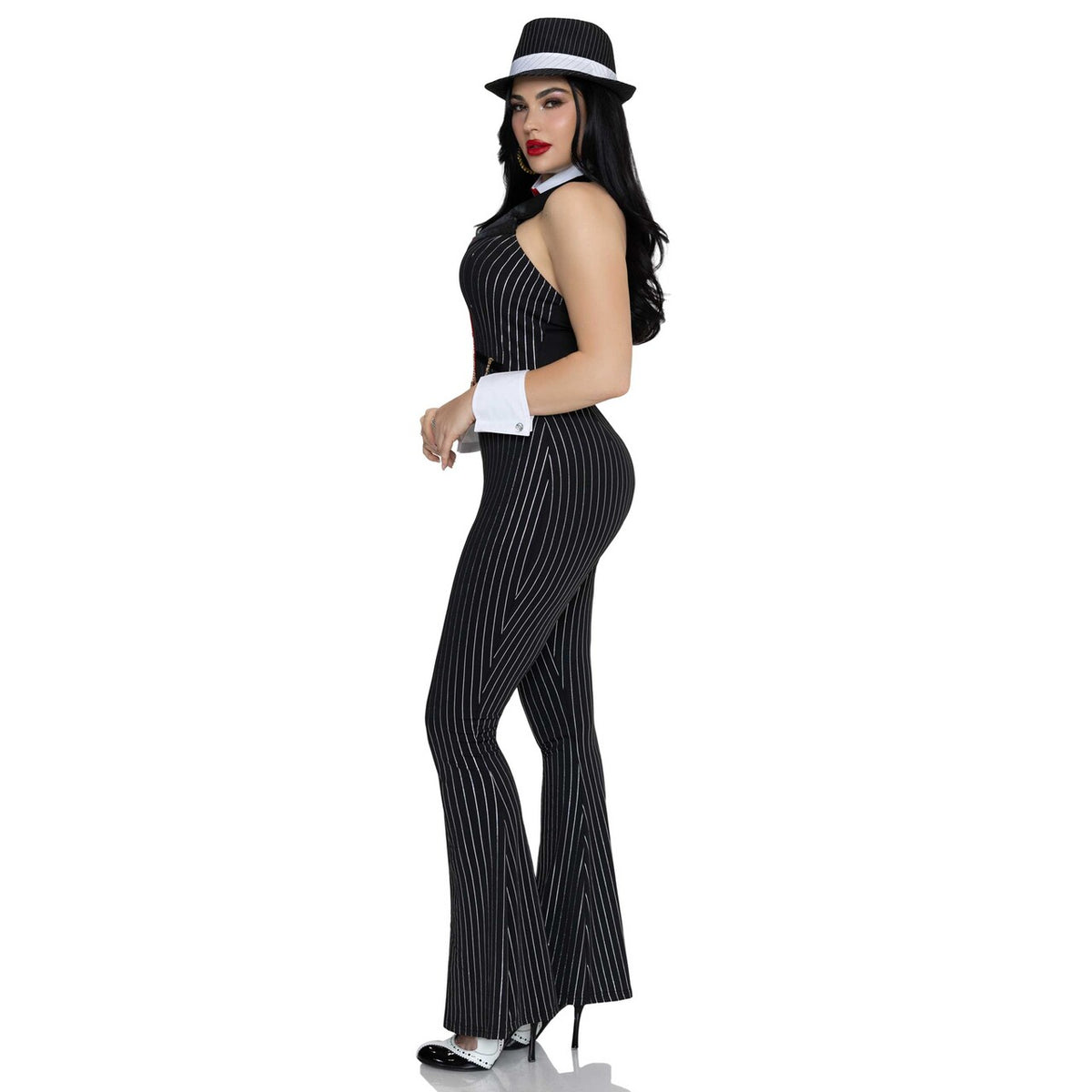 Op deze afbeelding zie je een Kostuums, van het merk Leg Avenue. Lady Mobster Catsuit Vrouw Kostuum