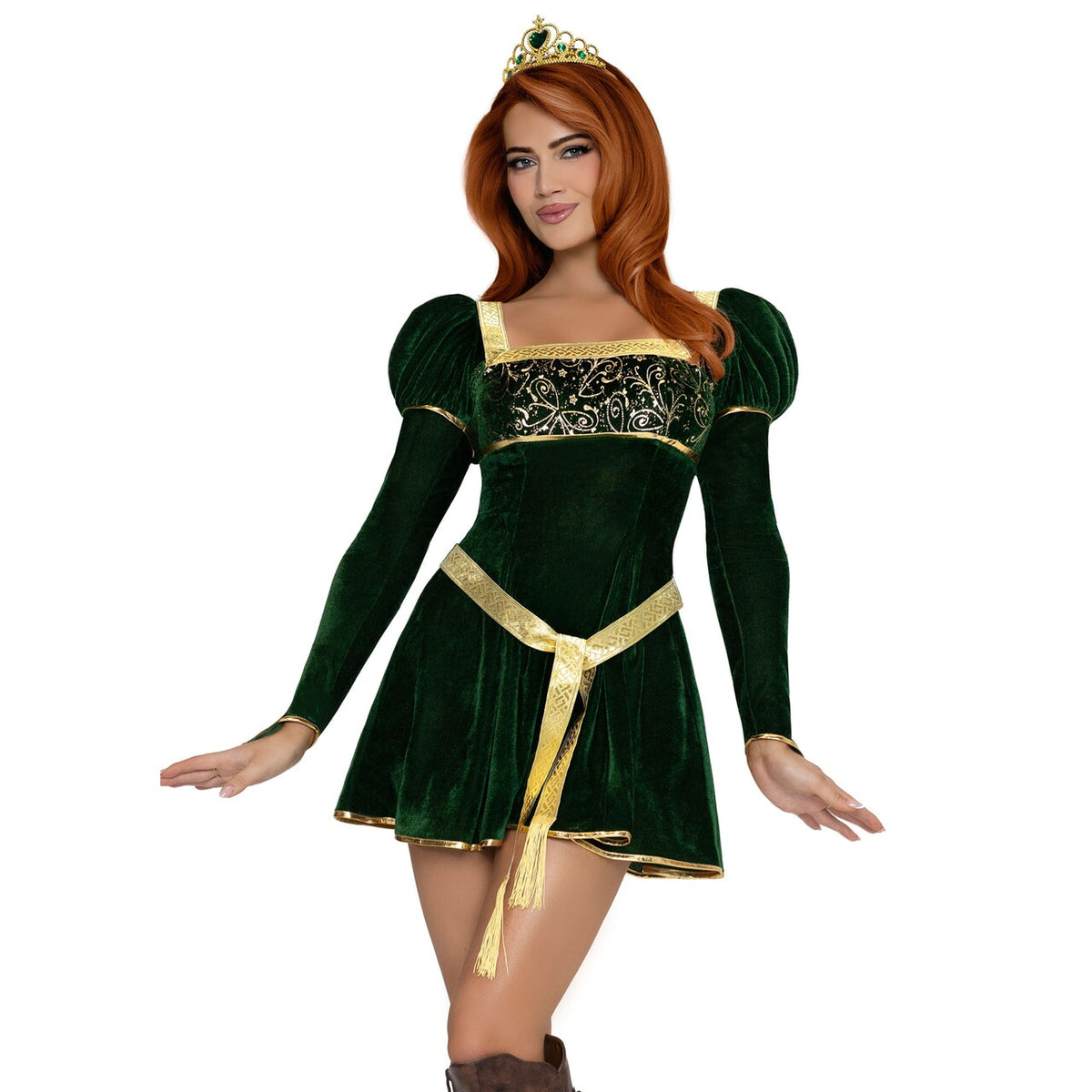 Op deze afbeelding zie je een Kostuums, van het merk Leg Avenue. Prinses In De Toren Groen Vrouw