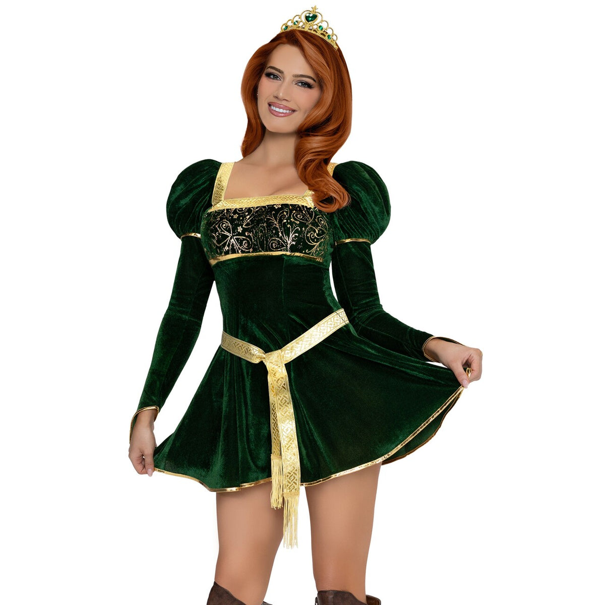 Op deze afbeelding zie je een Kostuums, van het merk Leg Avenue. Prinses In De Toren Groen Vrouw