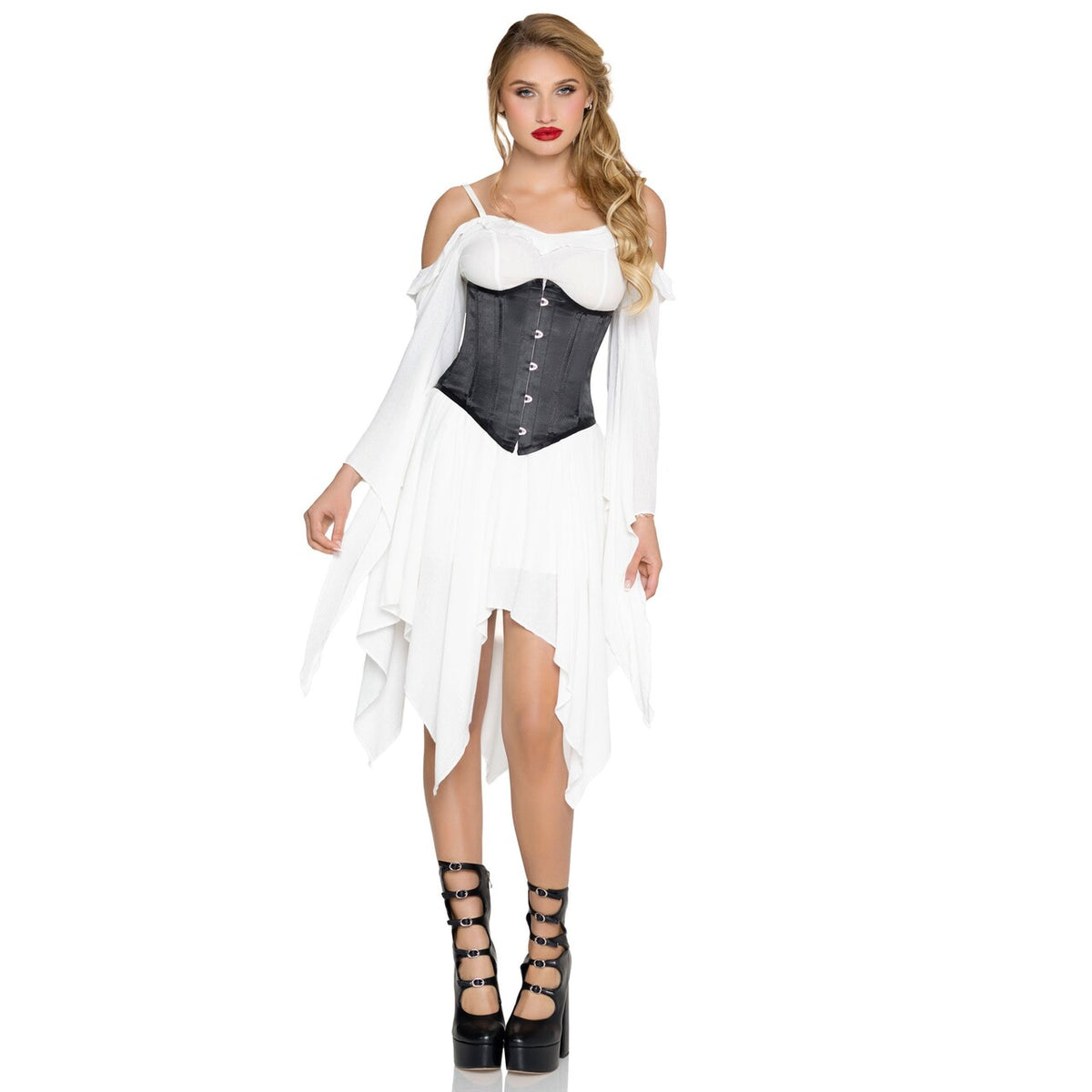 Op deze afbeelding zie je een Kostuums, van het merk Leg Avenue. Steel Boned Satin Waist Cincher Vrouw