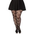 Panty Flower Garden Zwart Plus Size