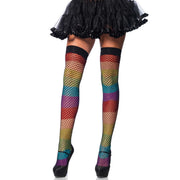 Op deze afbeelding zie je een Accessoires, van het merk Leg Avenue. Regenboog Visnet Panty Elastische Top