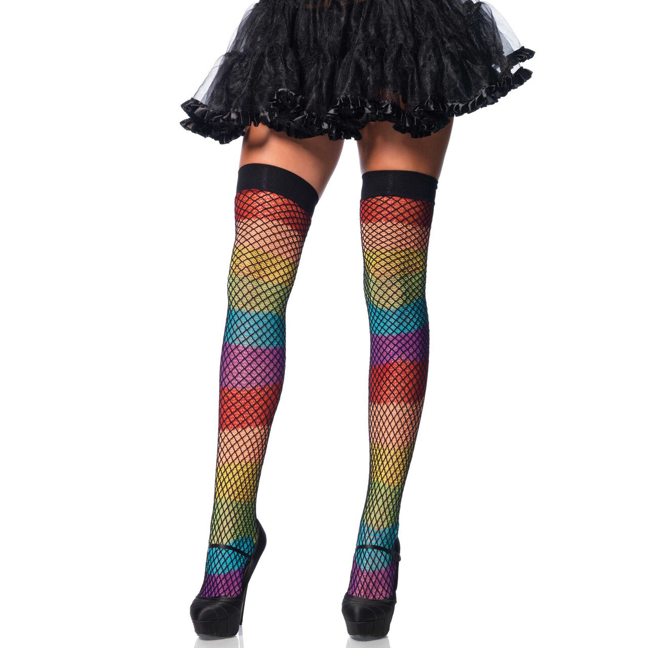 Op deze afbeelding zie je een Accessoires, van het merk Leg Avenue. Regenboog Visnet Panty Elastische Top