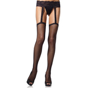 Op deze afbeelding zie je een Accessoires, van het merk Leg Avenue. Visnet Jarretel Panty Met Kant Clarissa