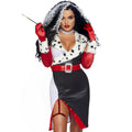 Wreed Fraai Cruella Dalmatier Vrouw Kostuum