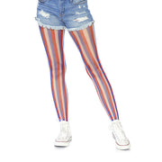 Op deze afbeelding zie je een Accessoires, van het merk Leg Avenue. Gestreepte Amerika Visnet Panty