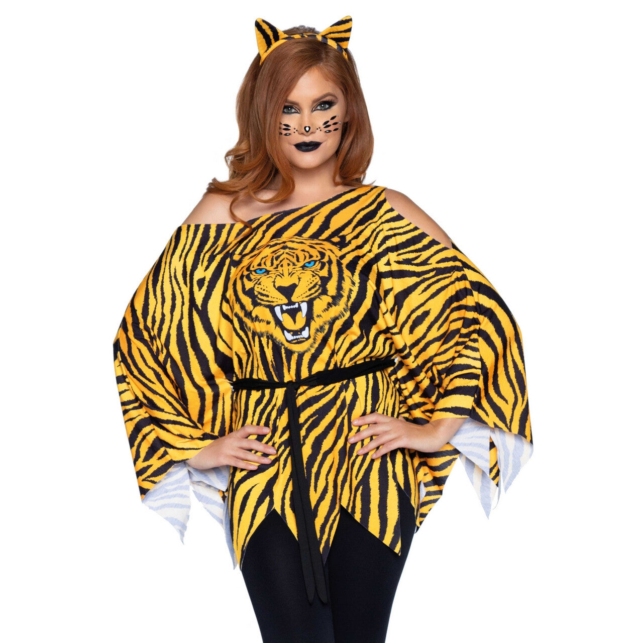 Op deze afbeelding zie je een Kostuums, van het merk Leg Avenue. Hongerige Tijger Poncho En Oren Vrouw Kostuum