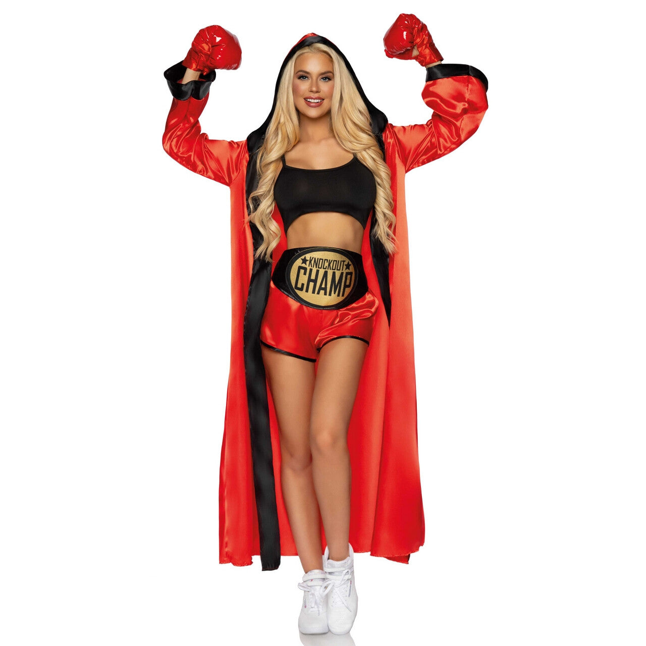 Op deze afbeelding zie je een Kostuums, van het merk Leg Avenue. Miss Dynamite Boks Knock Out Kampioene Vrouw Kostuum