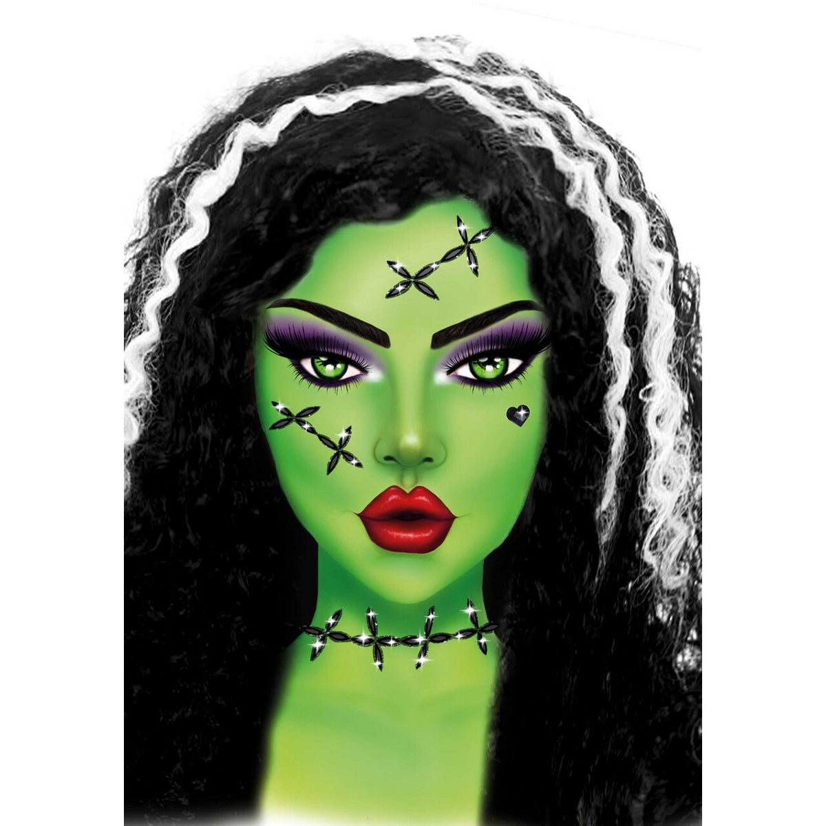 Op deze afbeelding zie je een Accessoires, van het merk Leg Avenue. Stitches Face Jewels Sticker