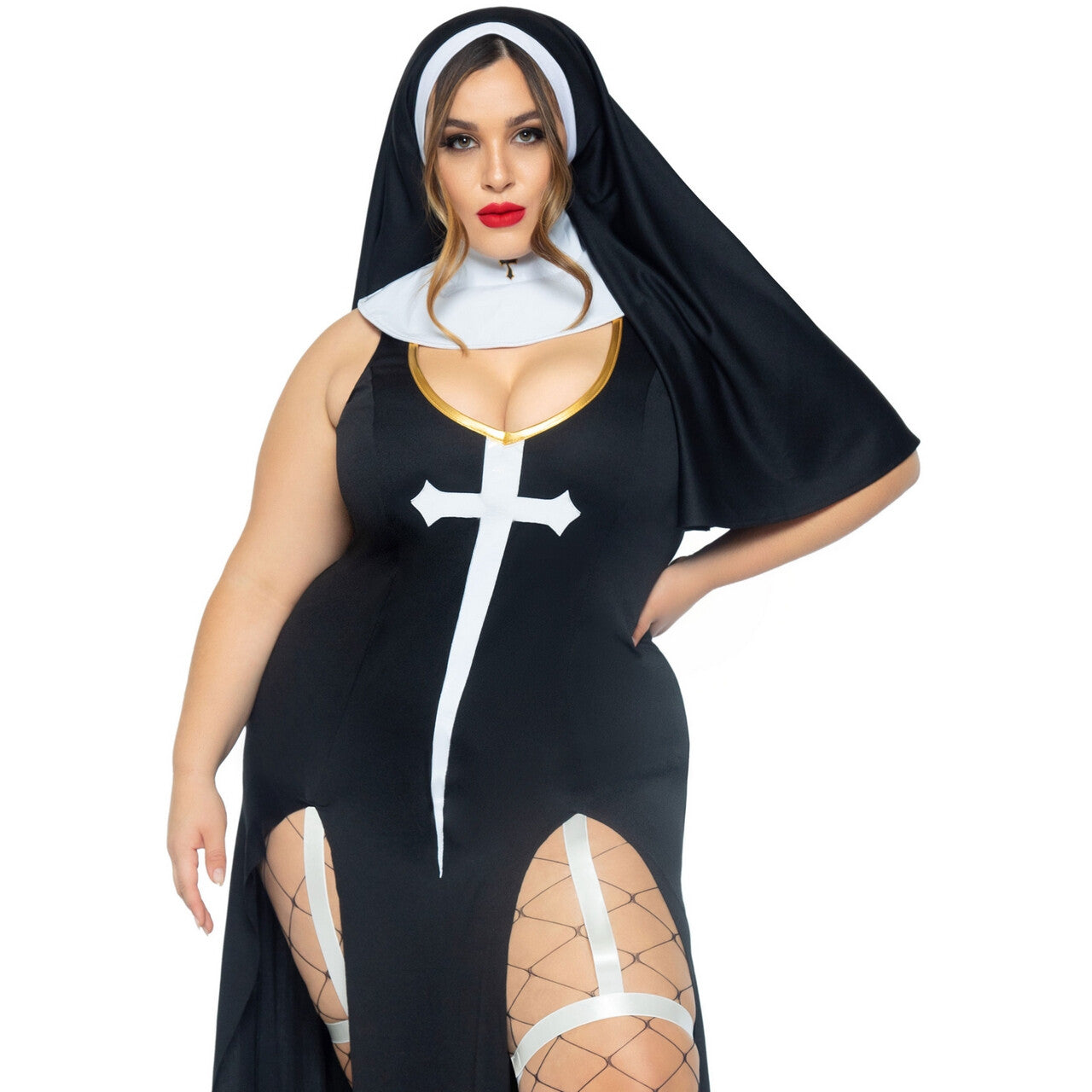 Op deze afbeelding zie je een Kostuums, van het merk Leg Avenue. Heilige Non Zonder Grenzen Plus Size Vrouw Kostuum