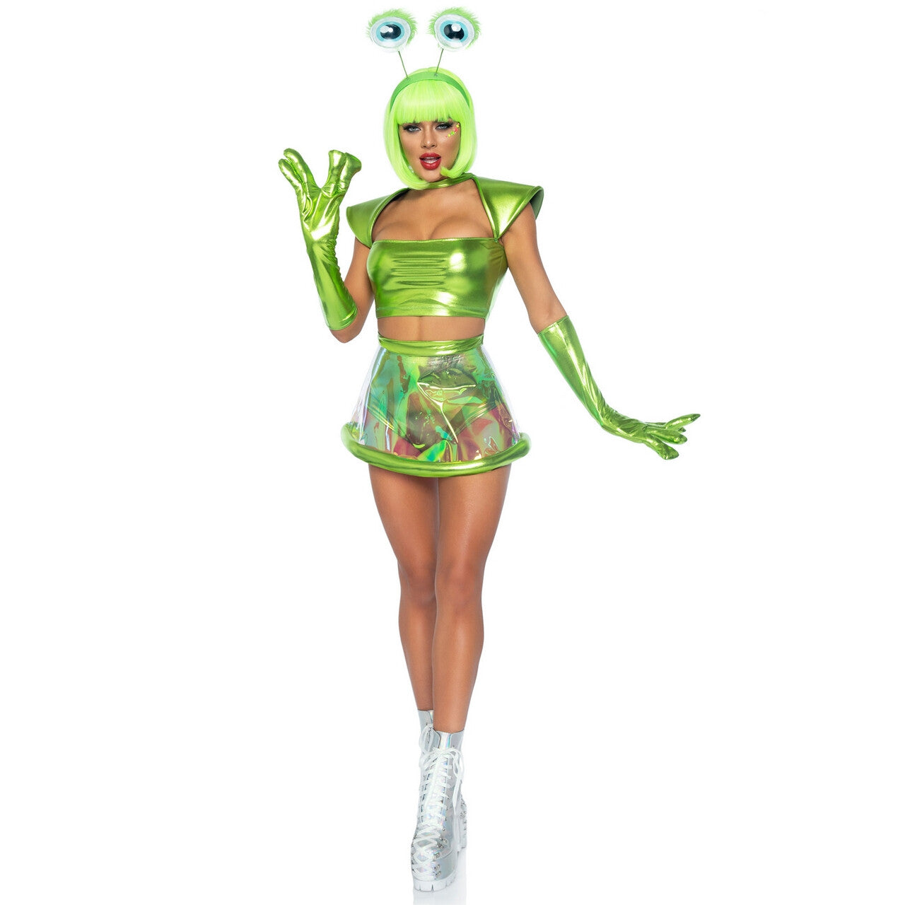 Op deze afbeelding zie je een Kostuums, van het merk Leg Avenue. Groene Alien Op Verkenning Vrouw Kostuum