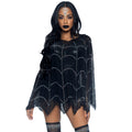 Luxe Spinnenweb Poncho Met Strass Vrouw Kostuum