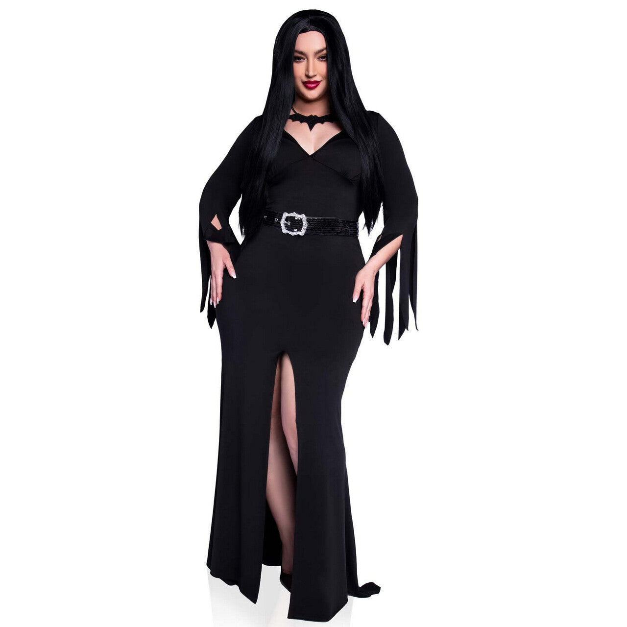 Op deze afbeelding zie je een Kostuums, van het merk Leg Avenue. Onsterfelijke Morticia Plus Size Vrouw Kostuum