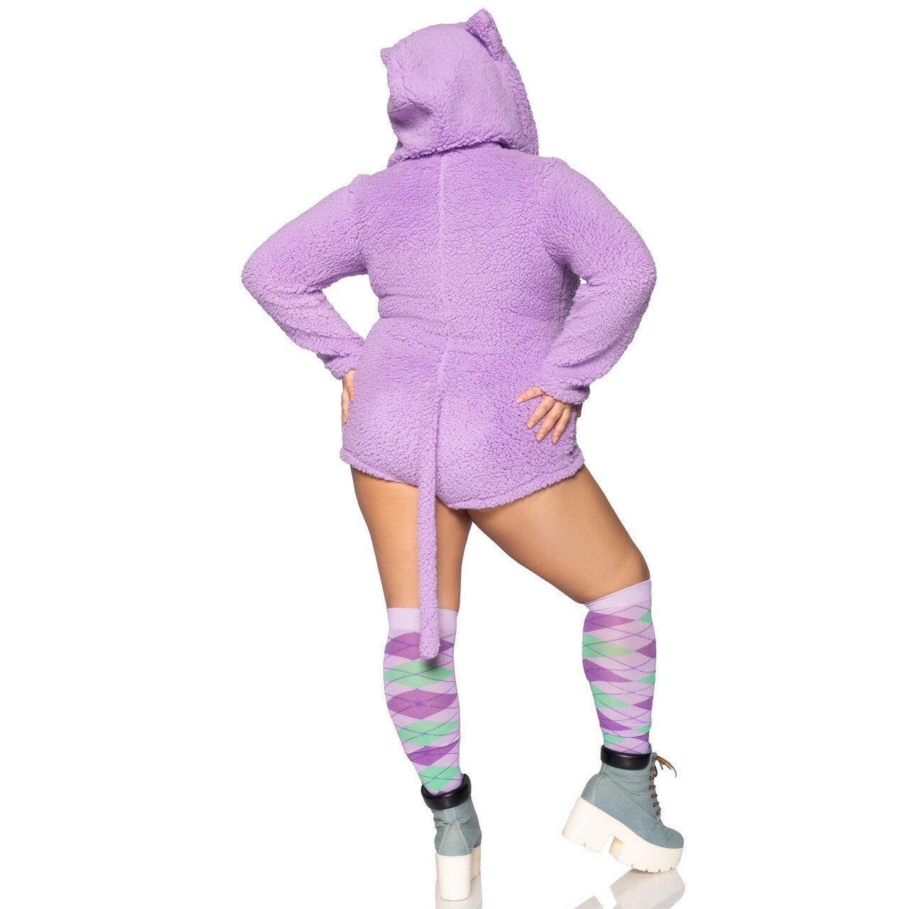 Op deze afbeelding zie je een Kostuums, van het merk Leg Avenue. Poezelige Paarse Poes Dinah Plus Size Vrouw Kostuum