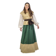 Op deze afbeelding zie je een Kostuums, van het merk Limit. Beige Groen Middeleeuwse Dame Klaartje Van Nimwegen Vrouw Kostuum