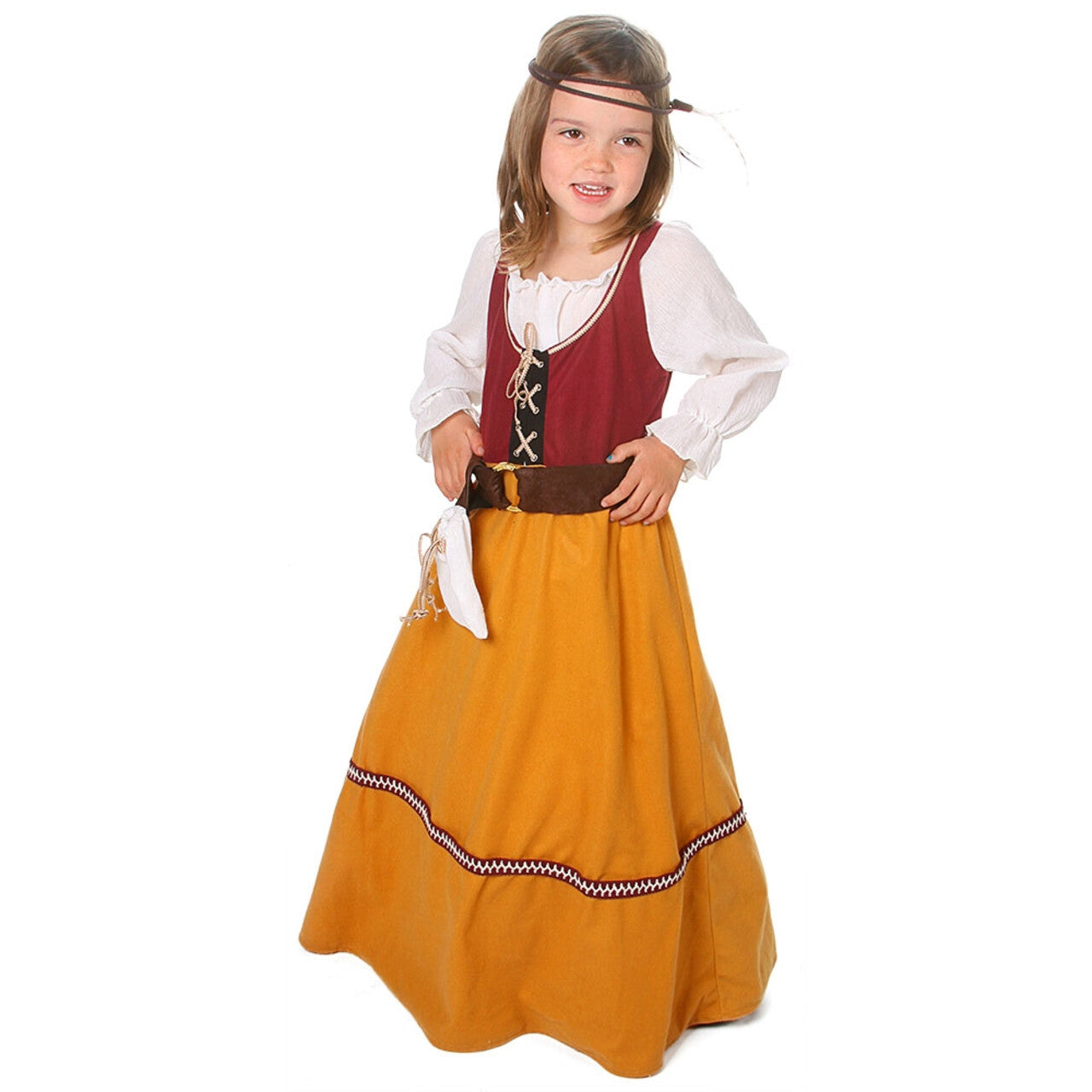 Op deze afbeelding zie je een Kostuums, van het merk Limit. Vrolijke Kleuren Viking Hedda Leifsdottir Meisje Kostuum